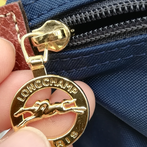 Longchamp Navy and Brown Tote Bag - Picture 3 of 6